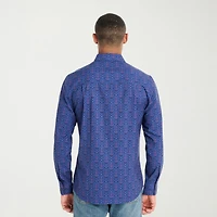 Nick Graham Mens Long Sleeve Regular Fit Button-Down Shirt