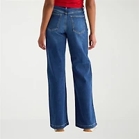 Arizona Womens Juniors Short Highest Rise Wide Leg Jean