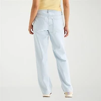 Arizona Striped Womens Juniors Short Low Rise Straight Leg Jean