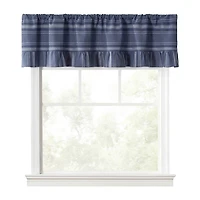 Martha Stewart Ruffle Stripe Rod Pocket Tailored Valance