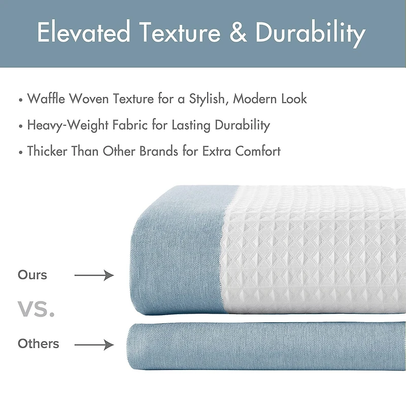 Madison Park Spa Waffle With 3m Treatment Shower Curtain