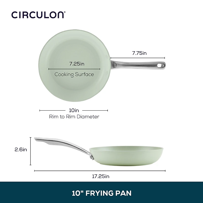 Circulon Halo with LaserDefense Ceramic Nonstick 10" Frying Pan