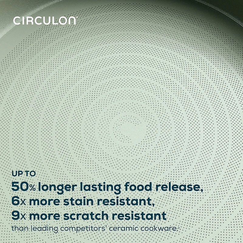 Circulon Halo with LaserDefense Ceramic Nonstick 12" Covered Frypan