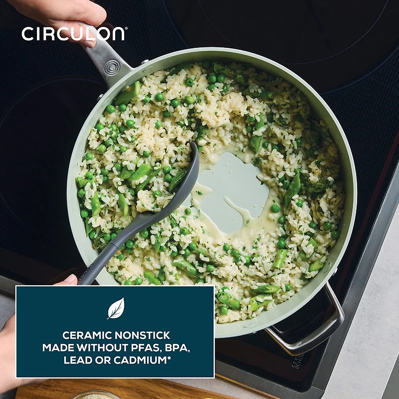 Circulon Halo with LaserDefense Ceramic Nonstick 5-qt. Covered Saute Pan