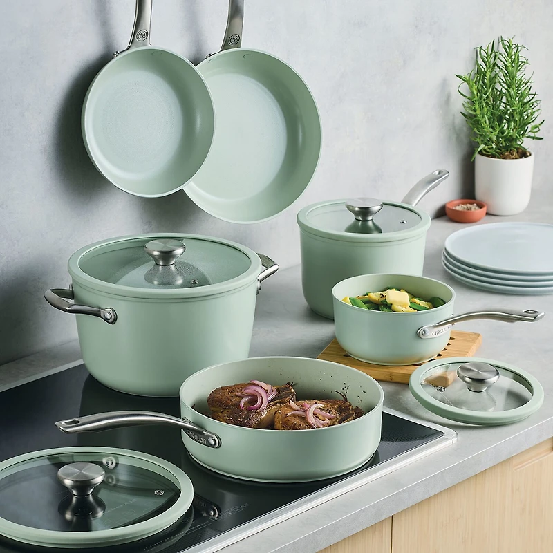 Circulon Halo with LaserDefense Ceramic Nonstick 10-pc. Cookware Set