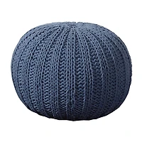 LR Home Montra 16" Handmade Cableknit Cotton Pouf