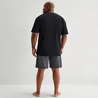 Shaquille O'Neal XLG™ Mens Crew Neck Short Sleeve 2-pc. Big and Tall Pajama Set