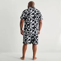 Shaquille O'Neal XLG™ Mens Short Sleeve 2-pc. Big and Tall Pajama Set