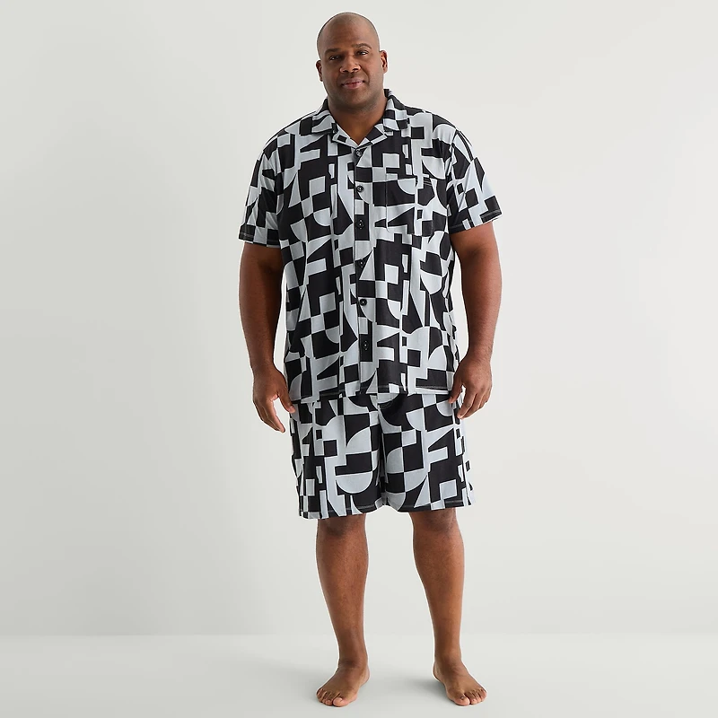 Shaquille O'Neal XLG™ Mens Short Sleeve 2-pc. Big and Tall Pajama Set