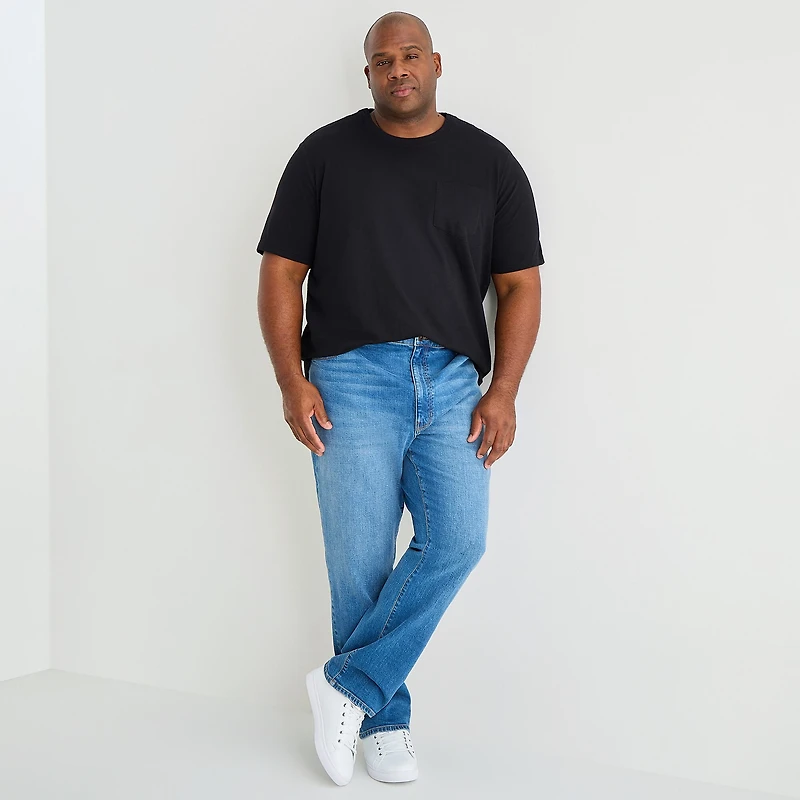 mutual weave Mens Easy-on + Easy-off Crew Neck Short Sleeve Adaptive Big and Tall T-Shirt