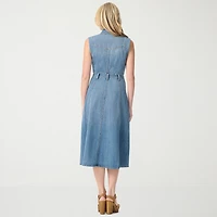 JS Jessica Simpson Womens Midi Sleeveless A-Line Dress