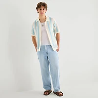 Arizona Mens Short Sleeve Button Polo Sweater