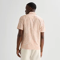 mutual weave Mens Short Sleeve Relaxed Fit Button-Down Shirt