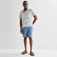 mutual weave Mens Short Sleeve Relaxed Fit Button-Down Shirt