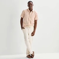 mutual weave Mens Short Sleeve Relaxed Fit Button-Down Shirt