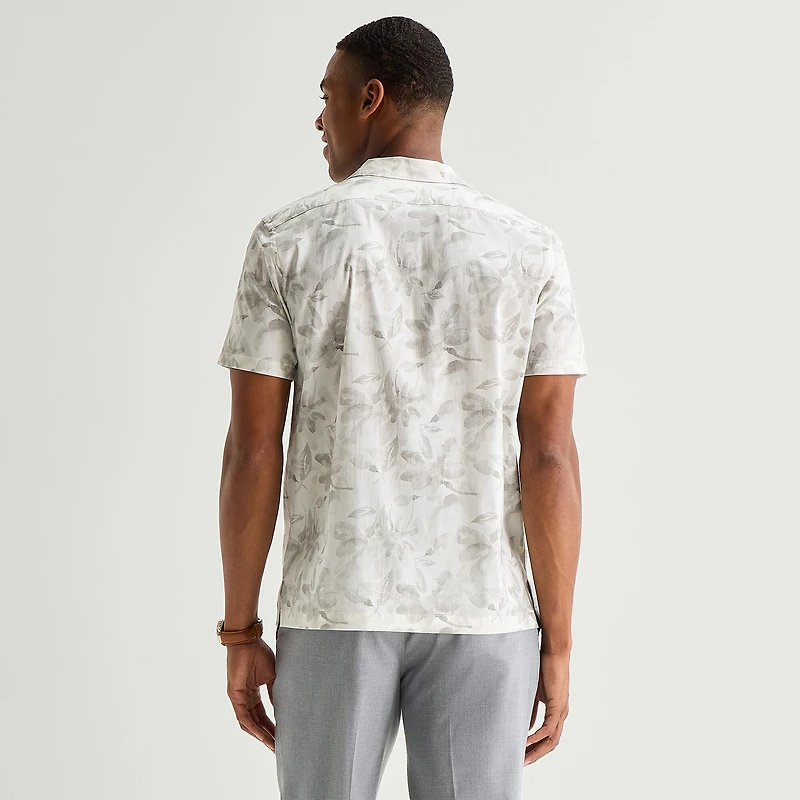 J. Ferrar Floral Mens Short Sleeve Camp Shirt