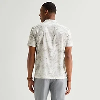 J. Ferrar Floral Mens Short Sleeve Camp Shirt