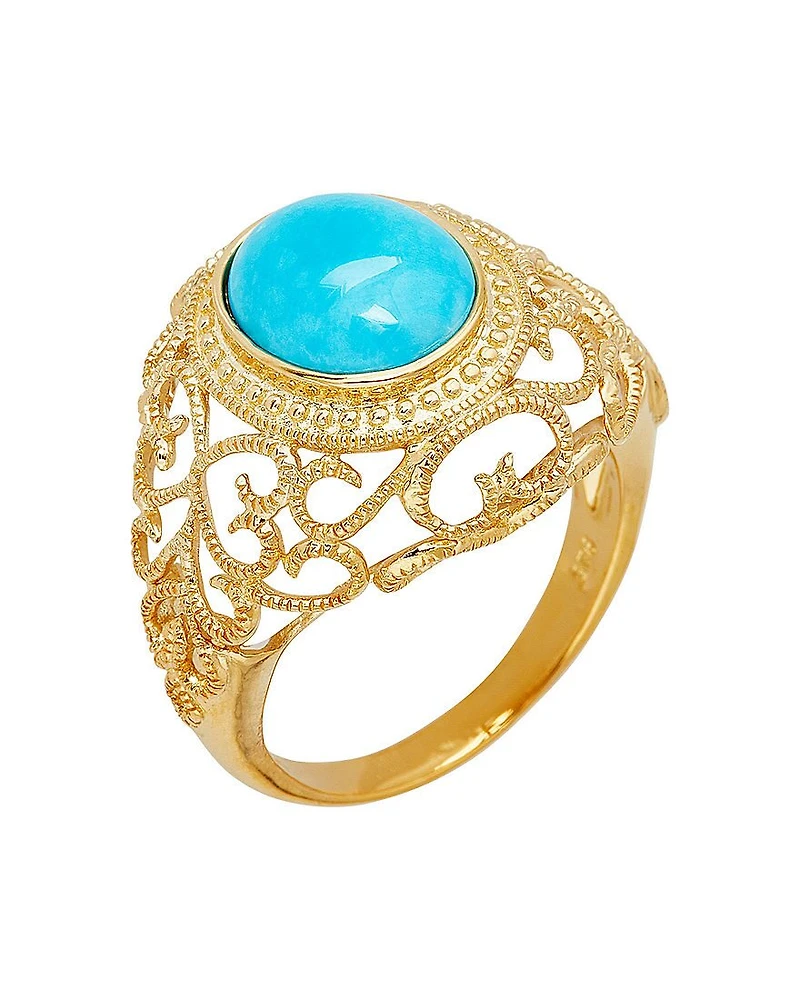 LIMITED QUANTITIES Genuine Turquoise Scroll Ring