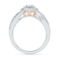 Womens 1/ CT. T.W. Natural White Diamond Sterling Silver Round Side Stone Promise Ring