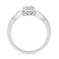 Promise My Love Womens 1/5 CT. Natural White Diamond Sterling Silver Round Ring