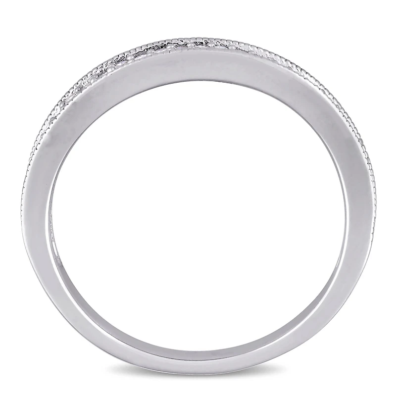 Womens 1/8 CT. T.W. Natural White Diamond Sterling Silver Wedding Band