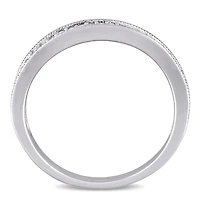 Womens 1/8 CT. T.W. Natural White Diamond Sterling Silver Wedding Band