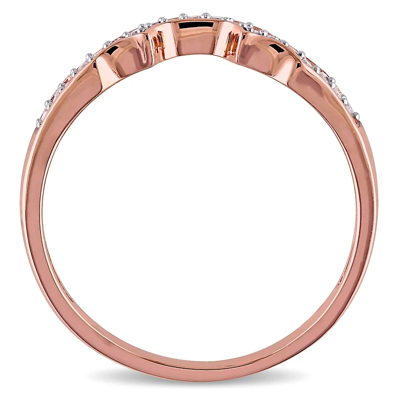 Womens Diamond Accent Natural White 10K Gold Wedding Band
