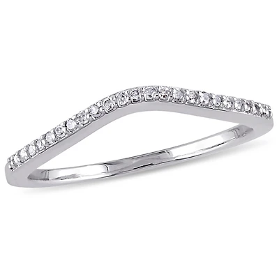 Womens 1/10 CT. T.W. Natural White Diamond 10K Gold Wedding Band