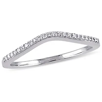 Womens 1/10 CT. T.W. Natural White Diamond 10K Gold Wedding Band