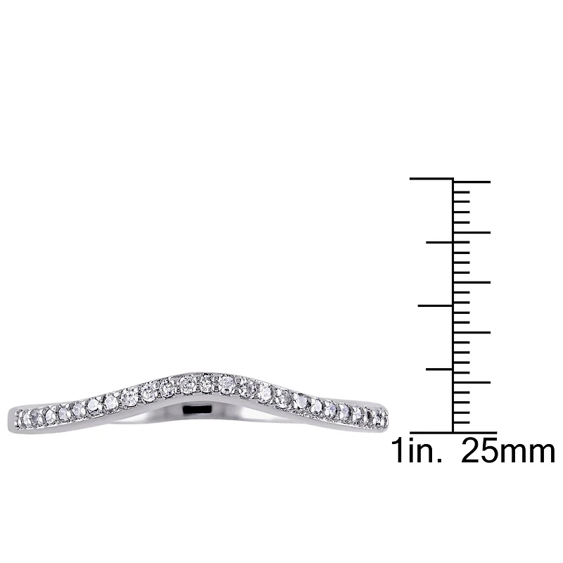 Womens 1/10 CT. T.W. Natural White Diamond 10K Gold Wedding Band