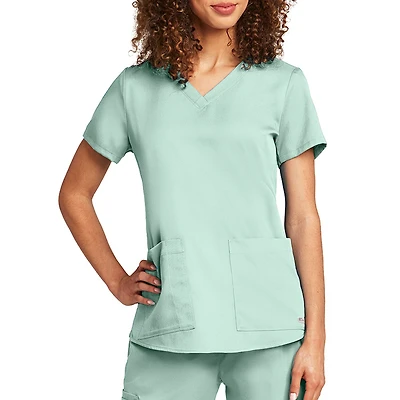Grey's Anatomy™ by Barco Classic 71166 Aubrey 2-Pocket Womens V Neck Short Sleeve Tag Free Scrub Top