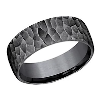 Hammered Mens 8MM Tantalum Wedding Band