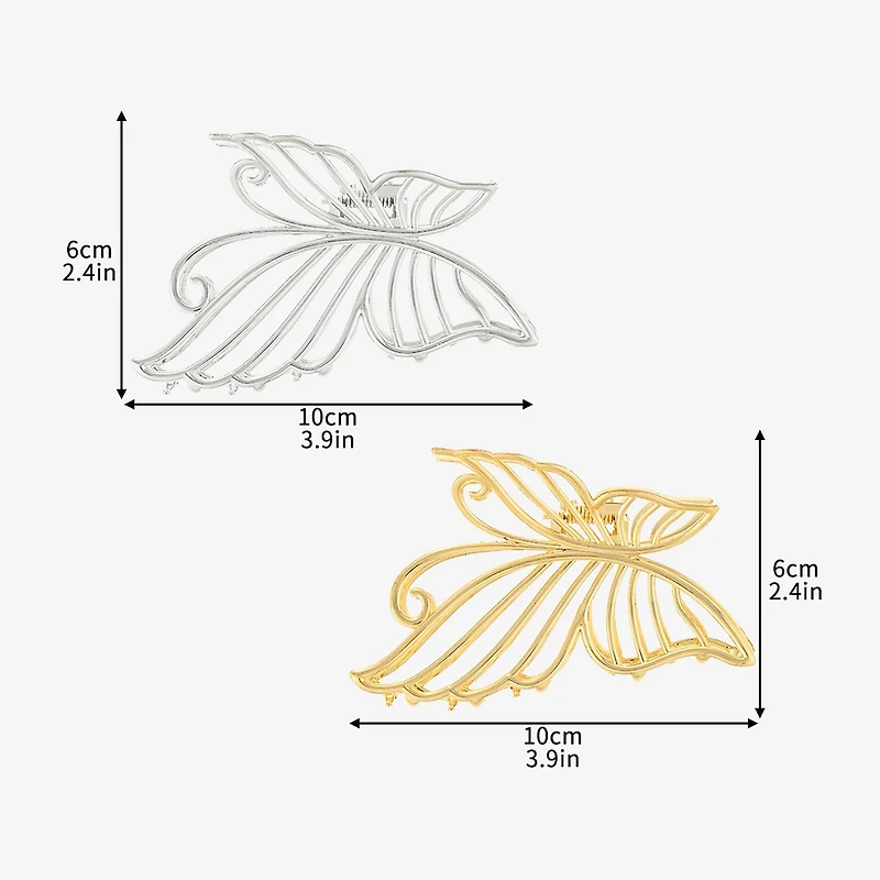 Arizona Gold Tone & Silver Tone Butterfly 2-pc. Hair Clip