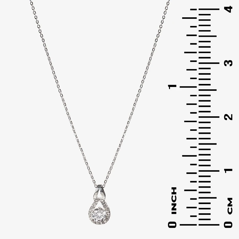 Sparkle Allure Light Up Box Womens Cubic Zirconia Pure Silver Over Brass Pear -pc. Jewelry Set