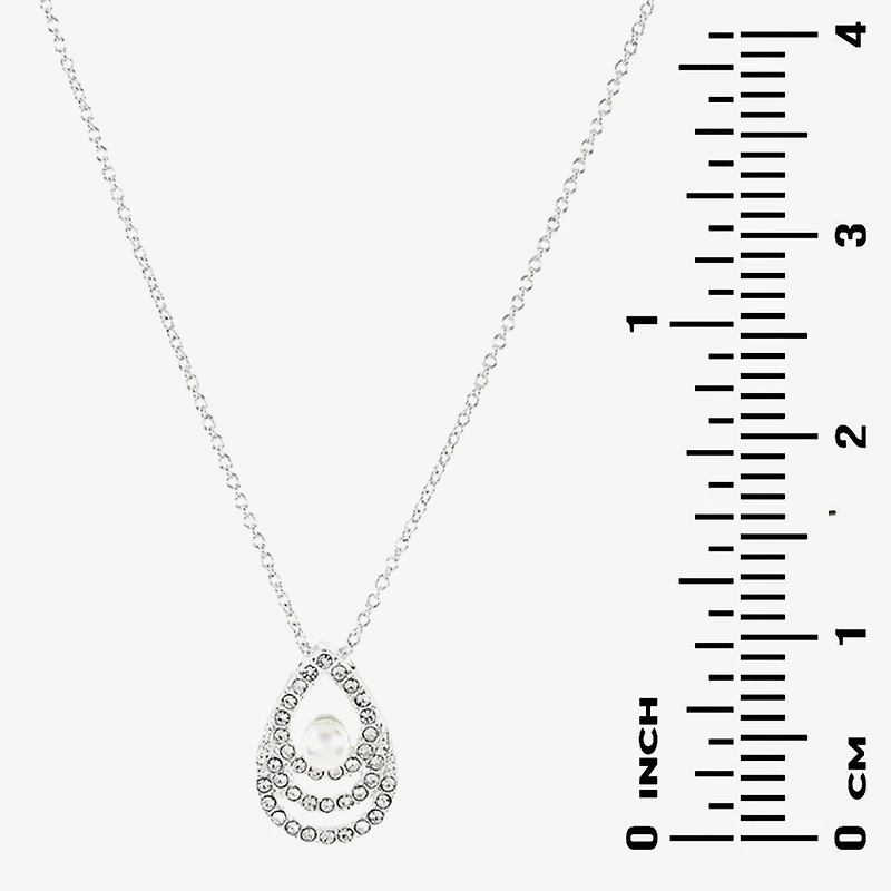 Sparkle Allure Light Up Box Womens White Cubic Zirconia Pure Silver Over Brass Pear 2-pc. Jewelry Set