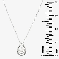 Sparkle Allure Light Up Box Womens White Cubic Zirconia Pure Silver Over Brass Pear 2-pc. Jewelry Set