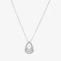 Sparkle Allure Light Up Box Womens White Cubic Zirconia Pure Silver Over Brass Pear 2-pc. Jewelry Set