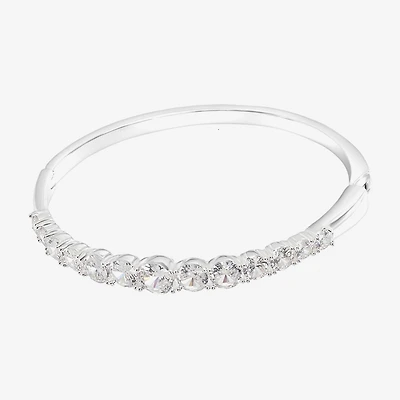 Sparkle Allure Womens Cubic Zirconia Pure Silver Over Brass Bangle Bracelet
