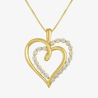 (G-H / I1-I2) Womens 1/3 CT. T.W. Lab Grown White Diamond 10K Gold Heart 18 Inch Pendant Necklace