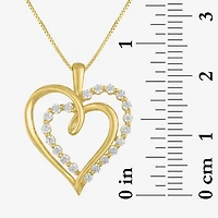(G-H / I1-I2) Womens 1/3 CT. T.W. Lab Grown White Diamond 10K Gold Heart 18 Inch Pendant Necklace
