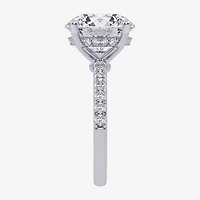 (G-H / Si1-Si2) Womens 5 1/2 CT. T.W. Lab Grown White Diamond 14K Gold Round Side Stone Engagement Ring