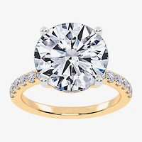 (G-H / Si1-Si2) Womens 5 1/2 CT. T.W. Lab Grown White Diamond 14K Gold Round Side Stone Engagement Ring