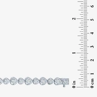(G-H / I1-I2) Womens 1/2 CT. T.W. Lab Grown White Diamond Sterling Silver Heart 7.25 Inch Tennis Bracelet