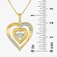 (G-H / I1-I2) Womens 1/10 CT. T.W. Lab Grown White Diamond 14K Gold Over Silver Sterling Heart 18 Inch Pendant Necklace