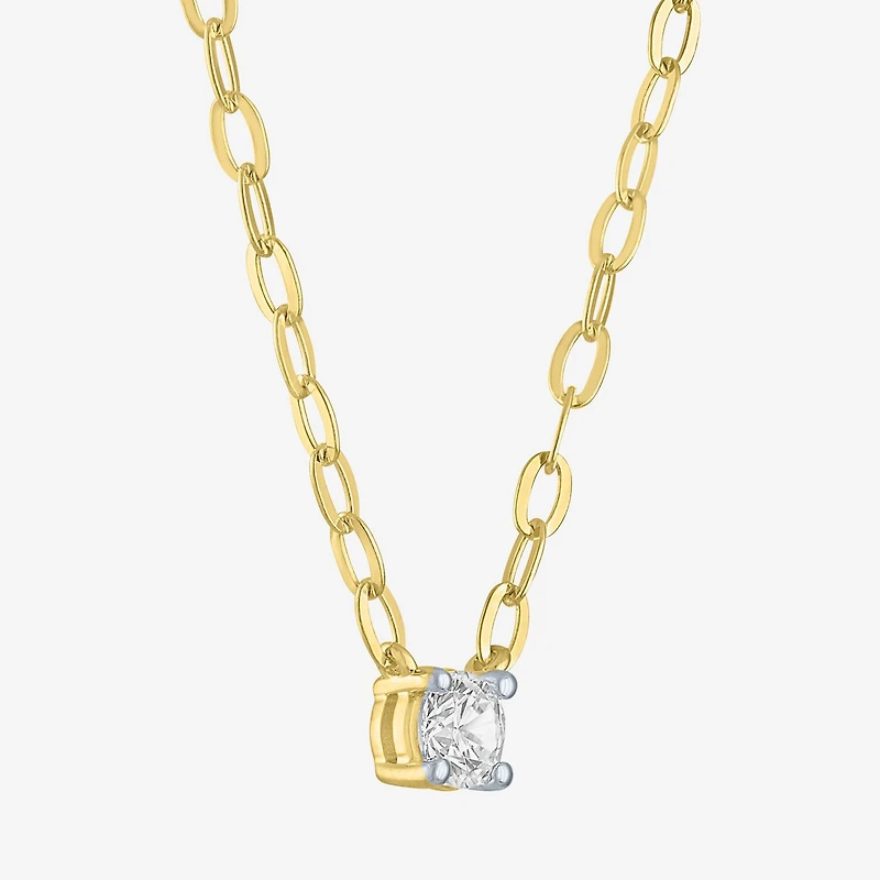 Diamond Addiction (G-H / I1-I2) Womens 1/4 CT. Lab Grown White Diamond 14K Gold Over Silver Sterling Silver Round 16 Inch Pendant Necklace