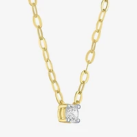 Diamond Addiction (G-H / I1-I2) Womens 1/4 CT. Lab Grown White Diamond 14K Gold Over Silver Sterling Silver Round 16 Inch Pendant Necklace