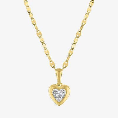 Diamond Addiction (G-H / I1-I2) Womens 1/5 CT. Lab Grown White Diamond 14K Gold Over Silver Sterling Silver Heart 18 Inch Pendant Necklace