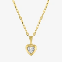 Diamond Addiction (G-H / I1-I2) Womens 1/5 CT. Lab Grown White Diamond 14K Gold Over Silver Sterling Silver Heart 18 Inch Pendant Necklace