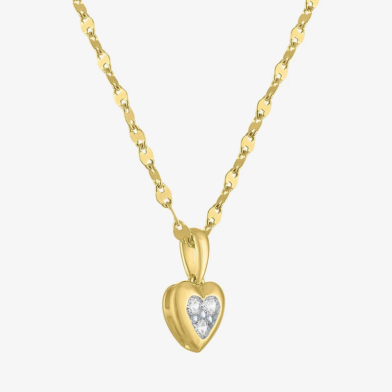 Diamond Addiction (G-H / I1-I2) Womens 1/5 CT. Lab Grown White Diamond 14K Gold Over Silver Sterling Silver Heart 18 Inch Pendant Necklace