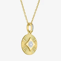 Diamond Addiction (G-H / I1-I2) Womens Diamond Accent Lab Grown White Diamond 14K Gold Over Silver Round 16 Inch Pendant Necklace